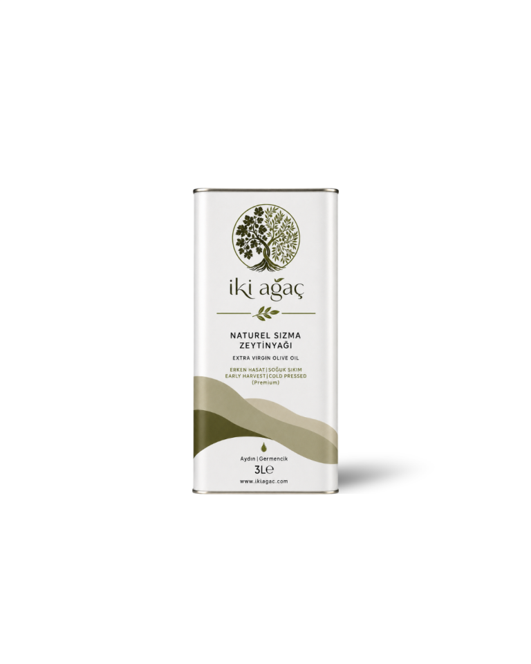 İki Ağaç Erken Hasat Soğuk Sıkım Naturel Sızma Zeytinyağı Premium 3 Lt