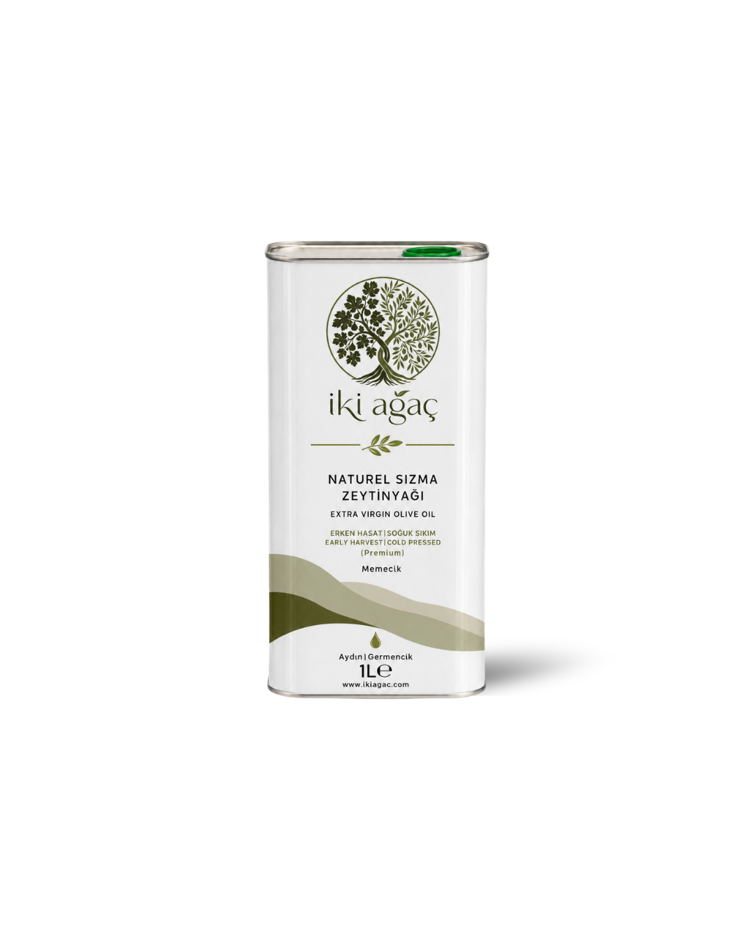 İki Ağaç Erken Hasat Soğuk Sıkım Naturel Sızma Zeytinyağı Premium 1 LT